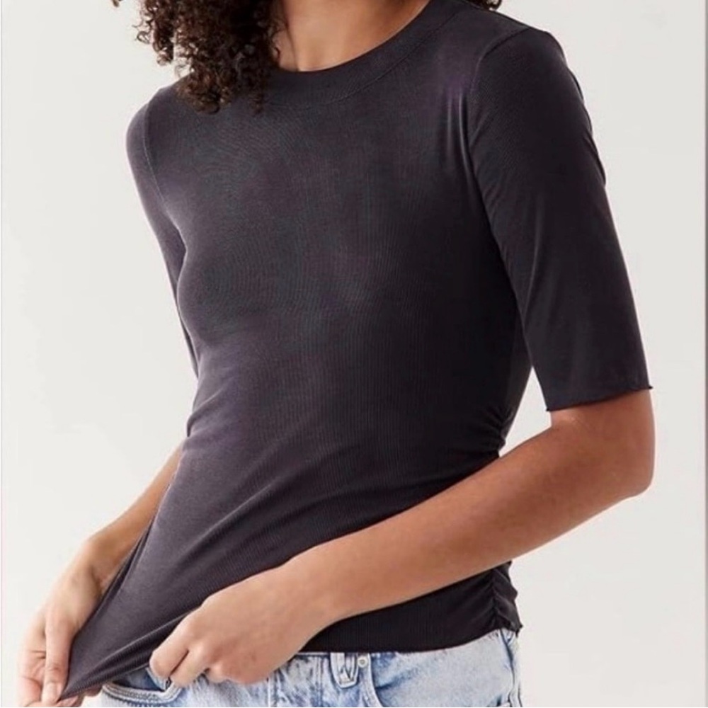 Free People Intimates Black Short Sleeve Tee